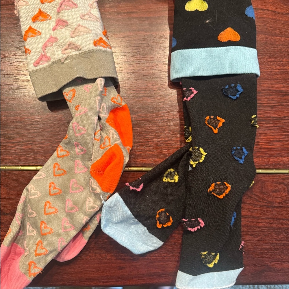 Two pair lightly used ladies compression socks size L/XL